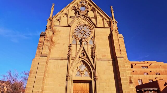 Loretto Chapel at Sunset in Santa Fe New Mexico