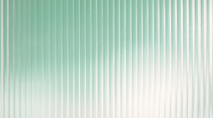 Obraz premium Modern reeded glass texture with vertical lines in a light mint green color. Rippled glass background, bright and diffuse reflection.