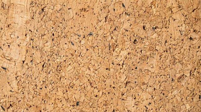 High resolution natural cork texture background, porous organic material for sustainable design, close up of brown cork sheet.