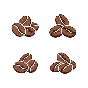 Coffee beans illustration - A collection of roasted coffee beans.