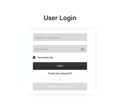 Modern User Login Interface Vector