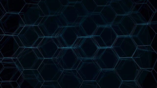 Intricate Hexagonal Pattern With Pulsing Lines Creates Modern Cybersecurity Visual Atmosphere