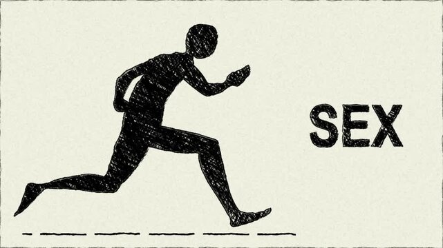 Man Chasing the Sex  Conceptual Illustration of Desire and Sexual Drive