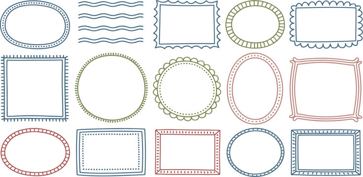 Hand-drawn decorative frames and borders collection