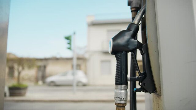 Car fuel crisis with black fuel diesel pump 