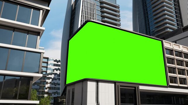 Billboard Mockup on Corner of Modern Building