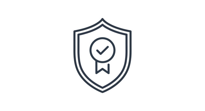 security icon quality guarantee trust symbol checkmark shield certification badge representing official approval or protection
