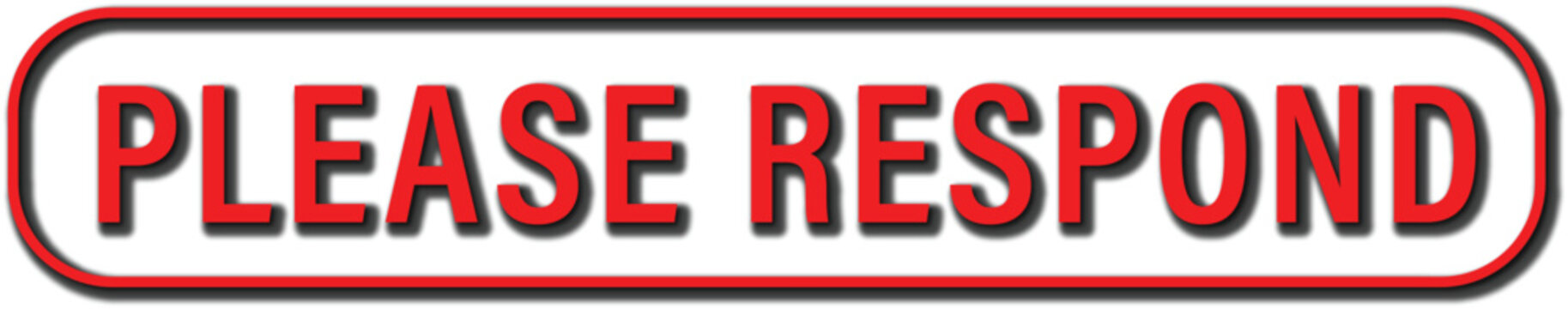 Please Respond Web Button with Red Border and Text for Customer Feedback and Call to Action