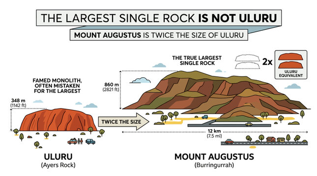 Mount Augustus is the largest single rock formation not Uluru