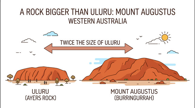 Mount Augustus Western Australia bigger than Uluru rock formation comparison