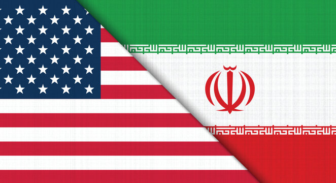 USA and Iran Flag Vector Illustration