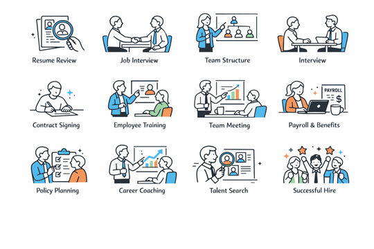Food Drink Variety. Clean one-line drawing banner scene of a chef presenting an oversized plate and large drink cup, with bread, fruit, fish, burger, pizza