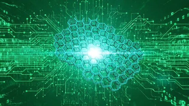 Digital Brain Futuristic Technology and Artificial Intelligence Concept.