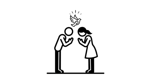 People Praying with Symbol of Hope