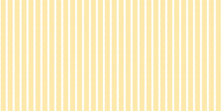 Hand drawn vertical yellow stripes pattern. Minimalist wavy lines seamless background for wallpaper, textile, and summer design.