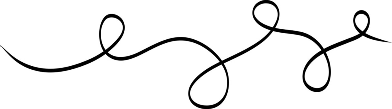 Thick organic cable swoosh with bold start and tapered end. Curvy flowing stroke suggests fast motion and is useful as dynamic divider, logo underline or abstract accent on posters.