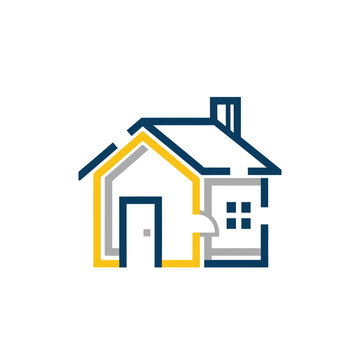 Geometric Architectural House Blueprint Vector Icon for Design & Construction. transparent.