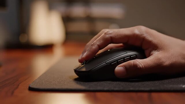 Computer mouse being used by a human hand