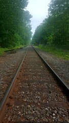 Fototapeta premium railroad tracks in the morning