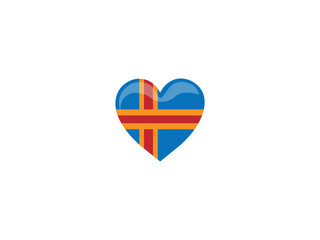 Obraz premium Iceland flag heart symbol love national pride vector illustration vector 