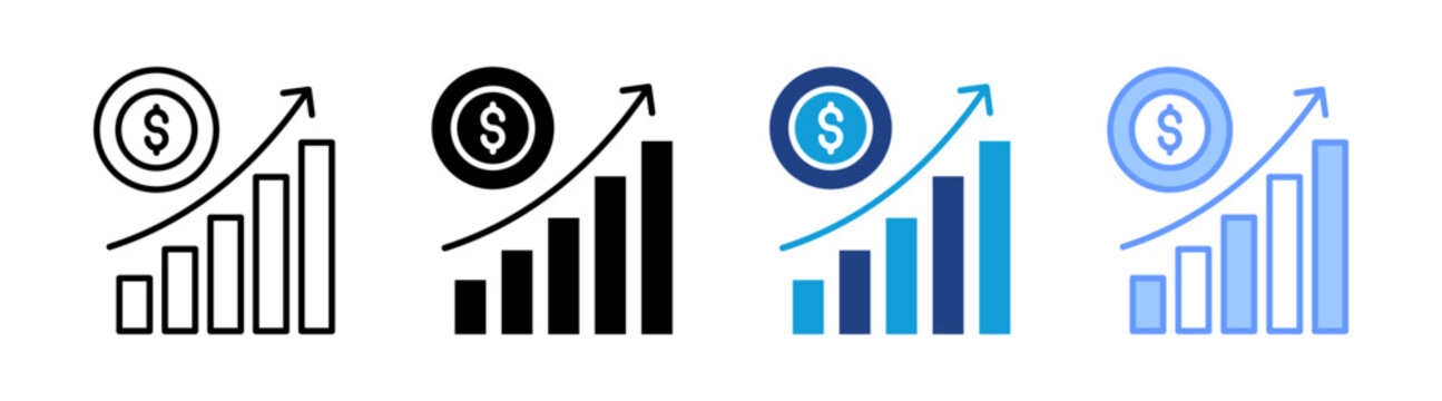 Profitable icon set multiple style collection	