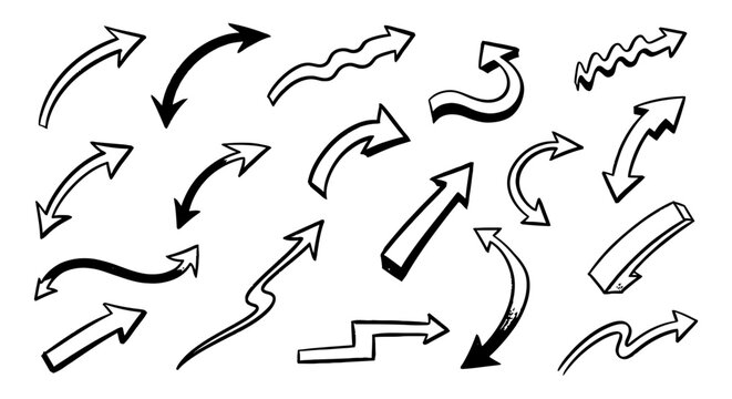 hand-drawn arrows doodle collection a versatile graphic resource showing direction and flow ideal for ui ux design and infographics