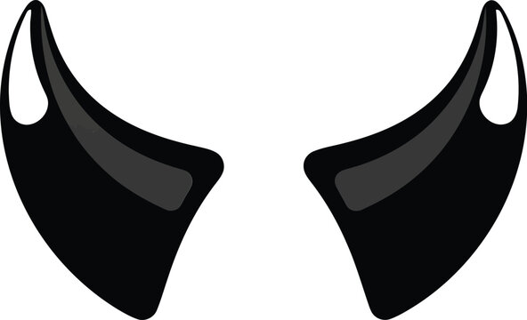 Black devil horns icon vector illustration isolated on white background for halloween costume character design