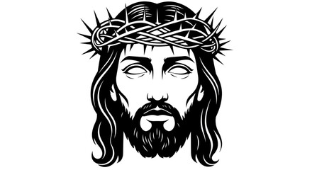 Obraz premium Jesus Christ with Crown of Thorns, Religious Symbolism and Faith Icon