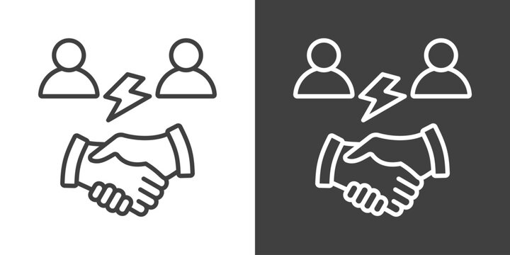 Conflict Resolution Icon Set Vector Collection Isolated In Black And White