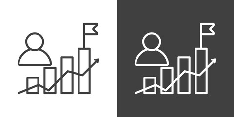 Career Progression Icon Set Vector Collection Isolated In Black And White © Jaya