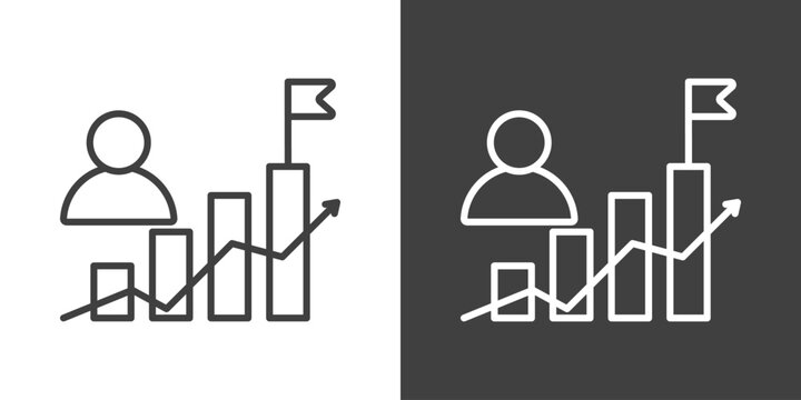 Career Progression Icon Set Vector Collection Isolated In Black And White