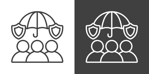 Fototapeta premium Team Protection Icon Set Vector Collection Isolated In Black And White