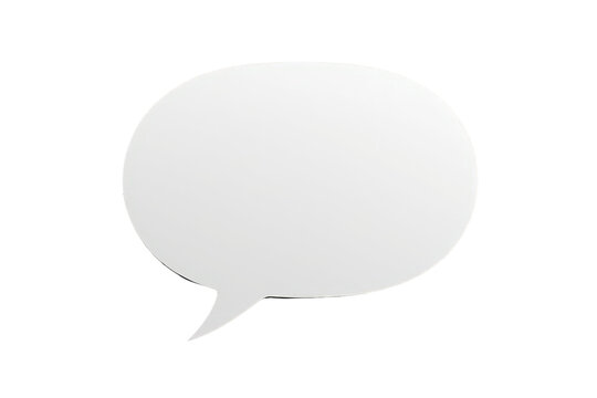 Empty white speech bubble or talk balloon graphic for communicating messages, social media, or online discussion