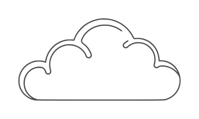 Fototapeta premium Minimalist black and white line of a single fluffy cloud