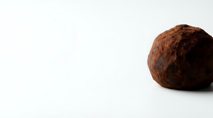 Fototapeta premium Whole coconut with brown fibrous husk isolated on white background for tropical food and natural ingredient concepts.