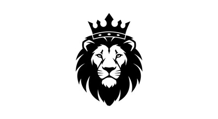 Obraz premium Majestic Lion Head with Crown Emblem Symbolizing Royalty and Strength