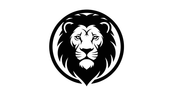 Majestic Lion Head Logo Graphic Design, Emblem, Fierce Animal Symbol, Power Symbol, Courage Icon