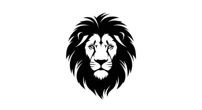 Majestic Lion Head Silhouette, a Symbol of Power and Courage