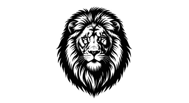 Majestic Lion Head Silhouette, King of the Jungle Emblem for Strength and Power