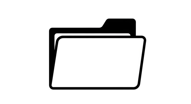 Black and white folder icon clean vector style minimal flat design