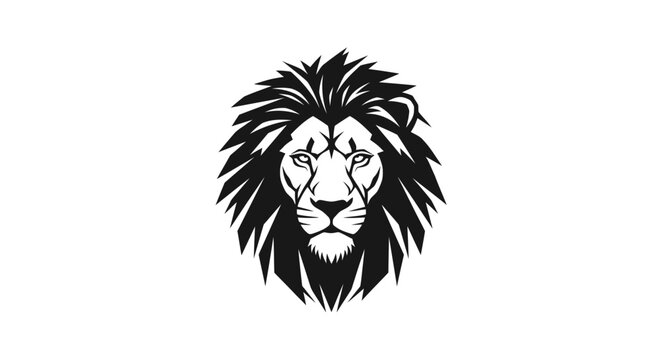 Powerful Black Lion Head Logo Design Representing Strength and Leadership