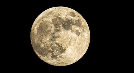 Naklejka premium Detailed Full Moon in Space - A Celestial Body.