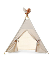 Stylish wigwam for child's room isolated on white © New Africa