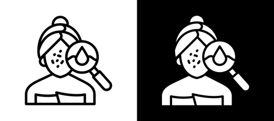 Fototapeta premium Skin Diagnosis whiteblack icon