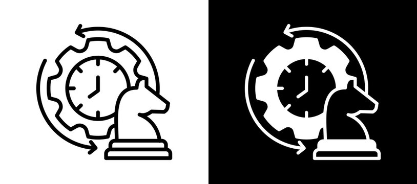 Strategic Shift whiteblack icon