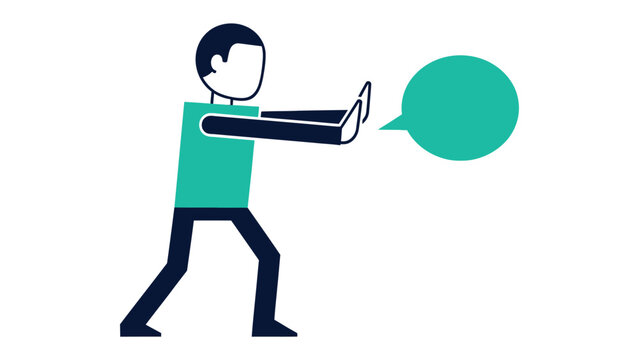 No Objection: A symbolic image shows a person putting a halt to conversation, with a speech bubble indicating the topic of the discussion.