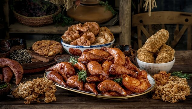 Classic Balkan fried pork dish featuring crispy skin, ears, and cvarci.
