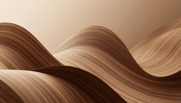 Elegant, smooth lines of a curved wooden surface.