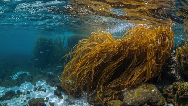 Golden kelp in the Atlantic, Spain (Laminaria ochroleuca).