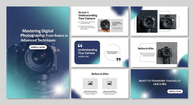 Close up professional camera lens with reflections.